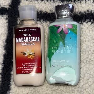 Bath & Body Works Wild Madagascar Vanilla & Eucalyptus Spearmint Duo